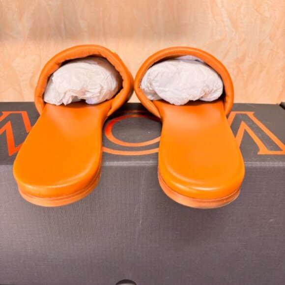 MCM Cognac Travis Leather Chain Flat Slide Sandals size 8 - Picture 6 of 9